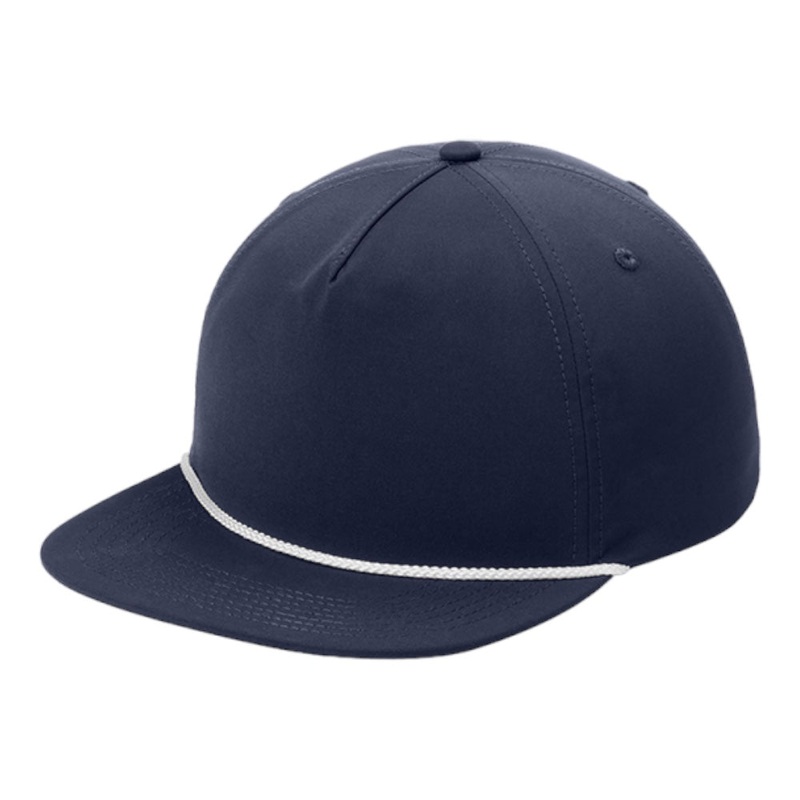 Port Authority C981 5-Panel Poly Rope Cap Black/Black