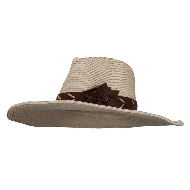 Shapeable Brim Floppy Western Hat Natural One Size