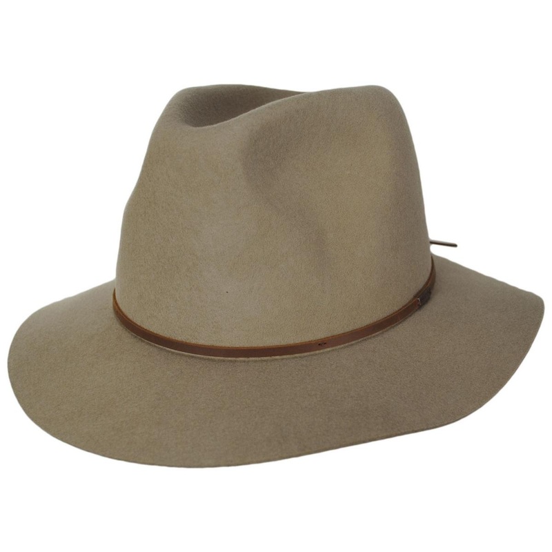 Wesley Wool Felt Floppy Fedora Hat – Sand/Brown SAND/BROWN XS