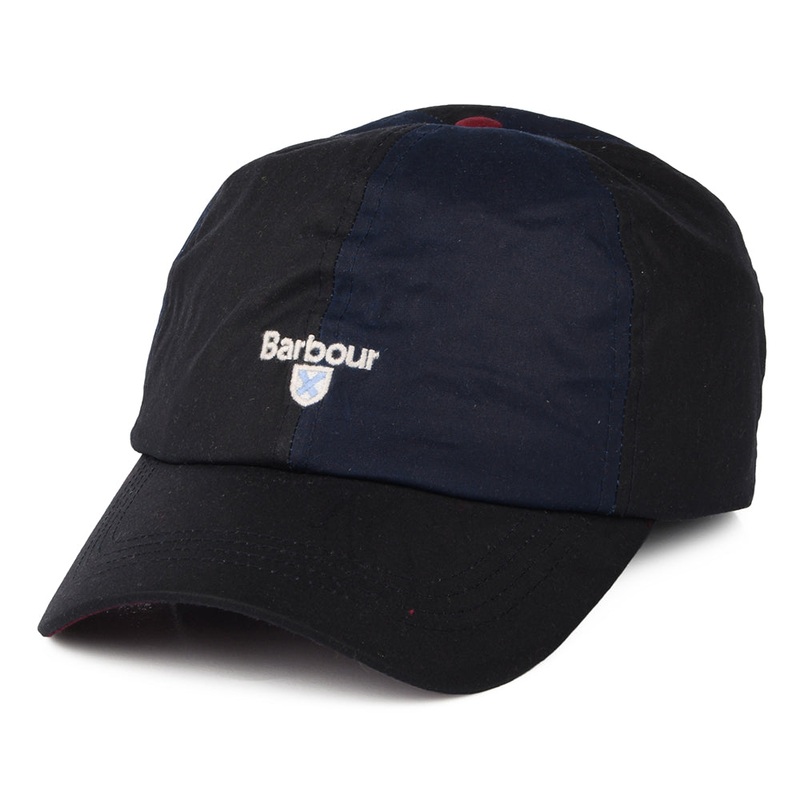 Barbour Hats Alderton Waxed Cotton Baseball Cap – Navy-Multi Adjustable