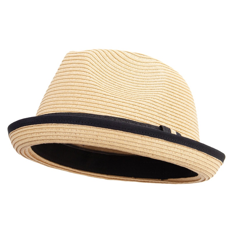 Big Size Paper Upbrim Fedora Tan XL-2XL