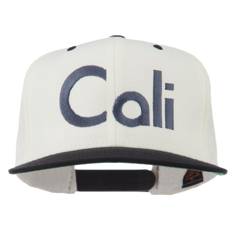Cali Embroidered Snapback Cap Natural Black One Size