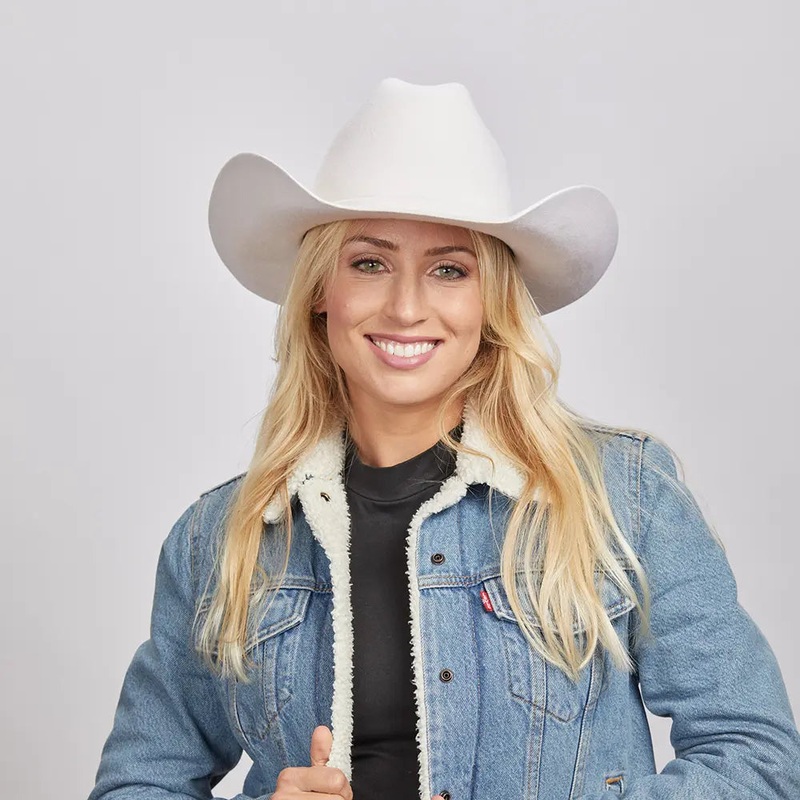 Cattleman White | Womens Felt White Cowgirl Hat White SM