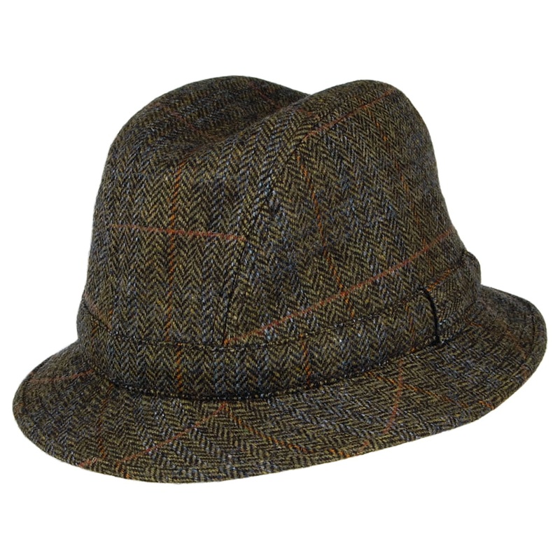 City Sport Herringbone Rollable Trilby Hat – Olive 55