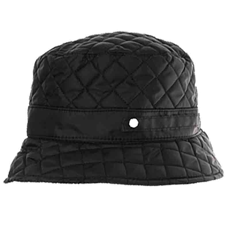 Fleece Lined Quilted Rain Hat by DNMC Black