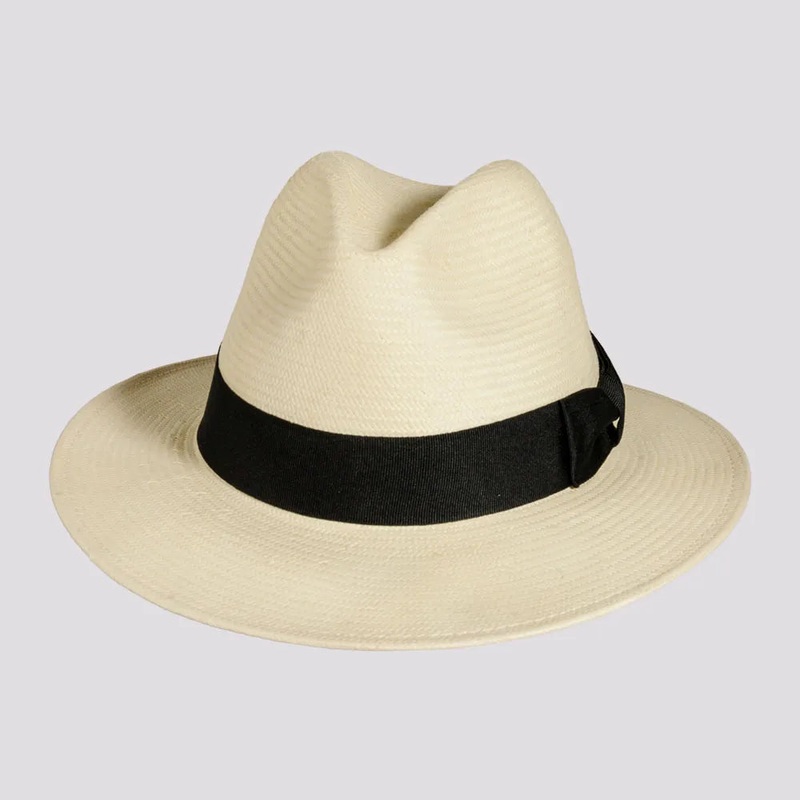 Havana | Mens Toyo Straw Fedora Hat with Downturned Brim Ivory SM