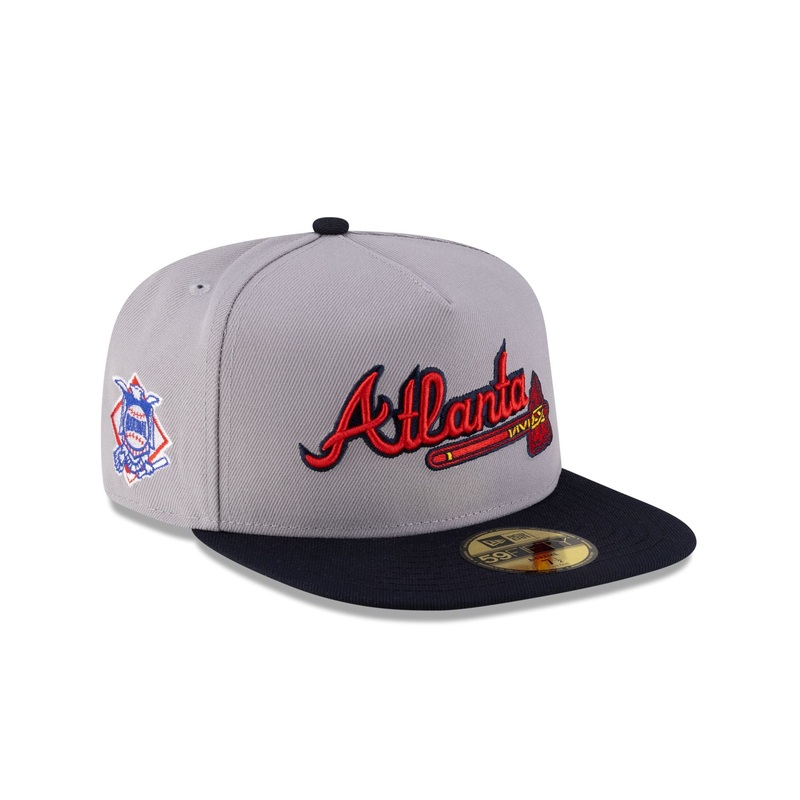 Just Caps League Sidepatch Gray Atlanta Braves 59FIFTY A-Frame Fitted Hat 7