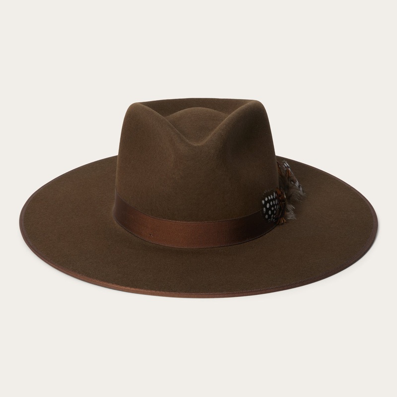 Midtown Wide Flat Brim Hat Oak S