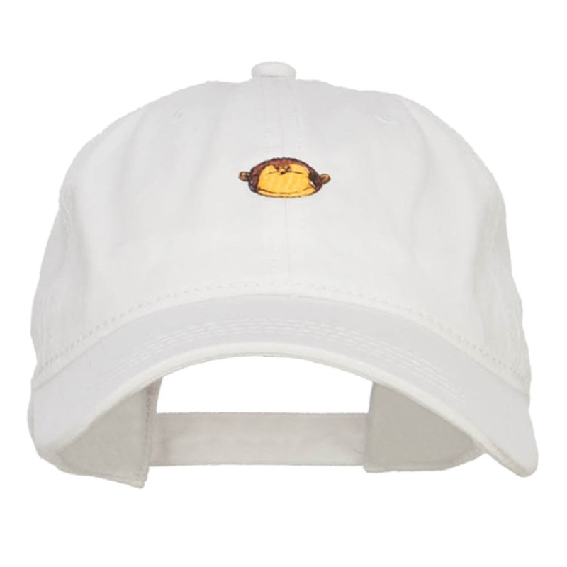 Mini Monkey Embroidered Washed Cap White One Size