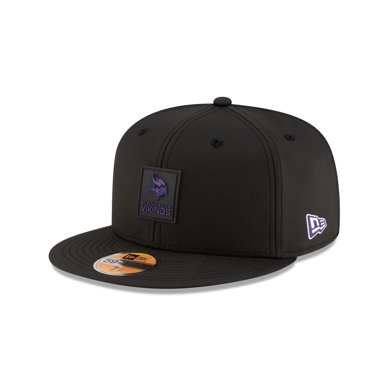 Minnesota Vikings 2025 Sideline Hot Weather Black 59FIFTY Fitted Hat 7