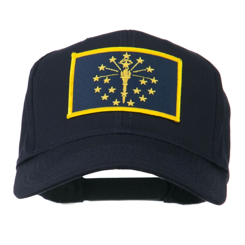 State of Indiana Embroidered Patch Cap Navy One Size
