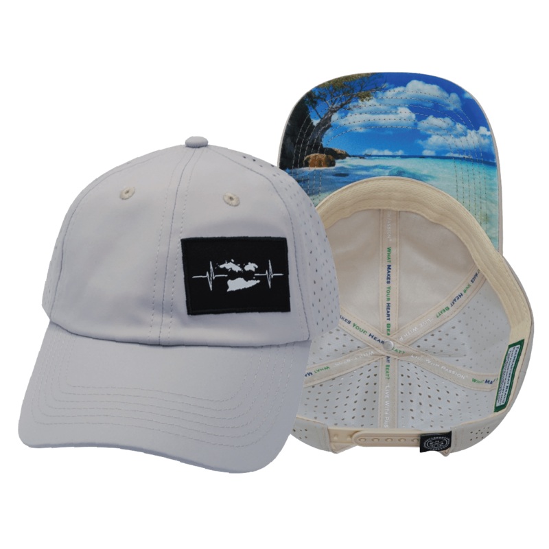 Virgin Islands Hat – Dad Hat – Light Gray – Laser Mesh