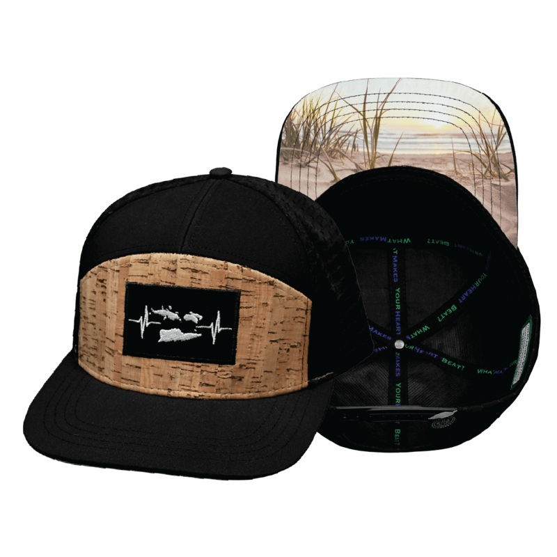 Virgin Islands Hat – Flat Bill – Cork – Black – Jersey Mesh