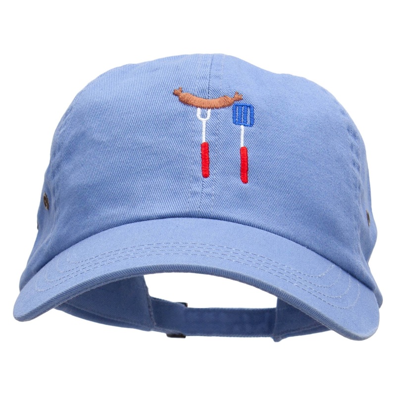 American Sausage Embroidered Normal Dyed Washed Cap Grape One Size