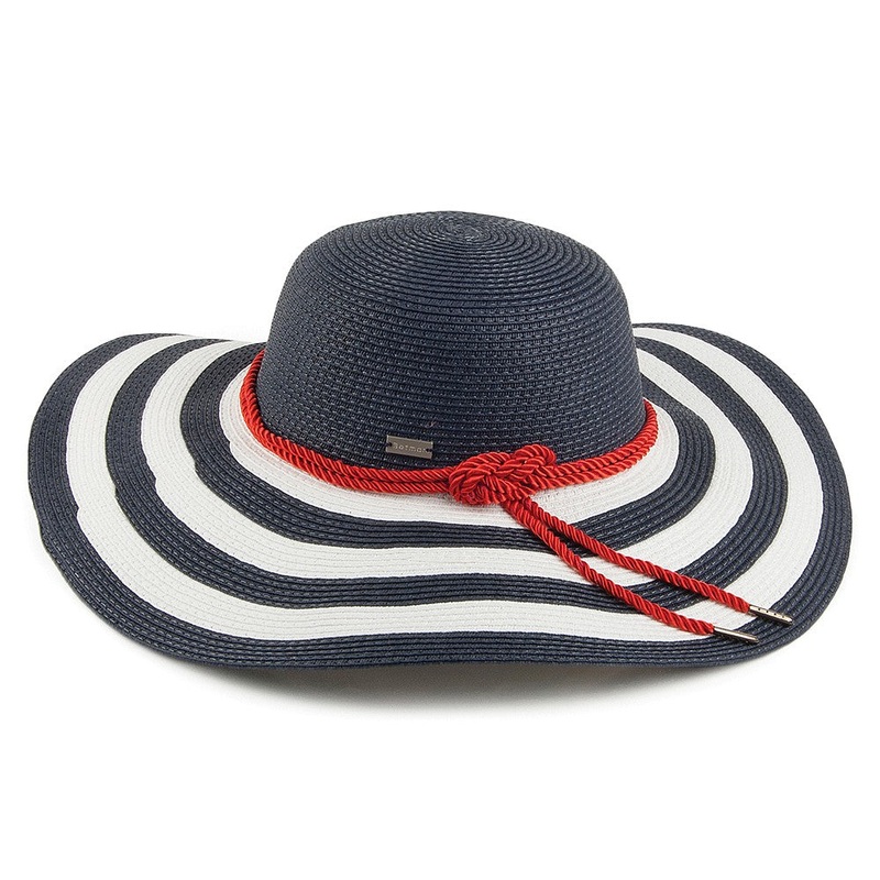 Betmar Hats Demetria Sun Hat – White-Navy 1-Size