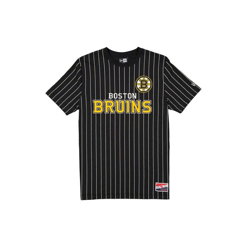 Boston Bruins Throwback Pinstripe Wordmark T-Shirt S
