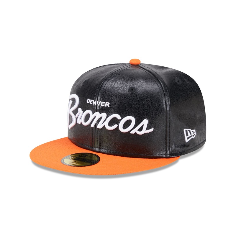 Denver Broncos Faux Leather Crown 59FIFTY Fitted Hat 7