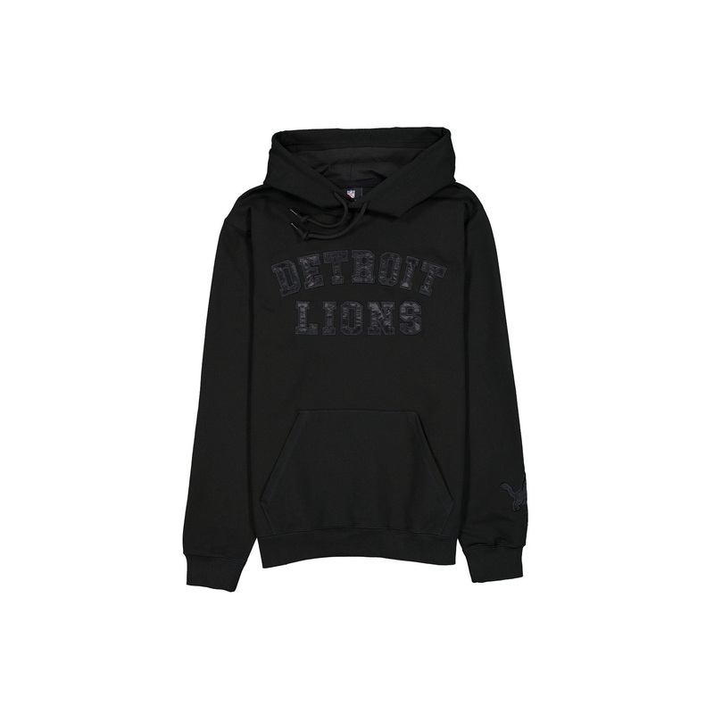 Detroit Lions Black on Black Logo Select Hoodie S