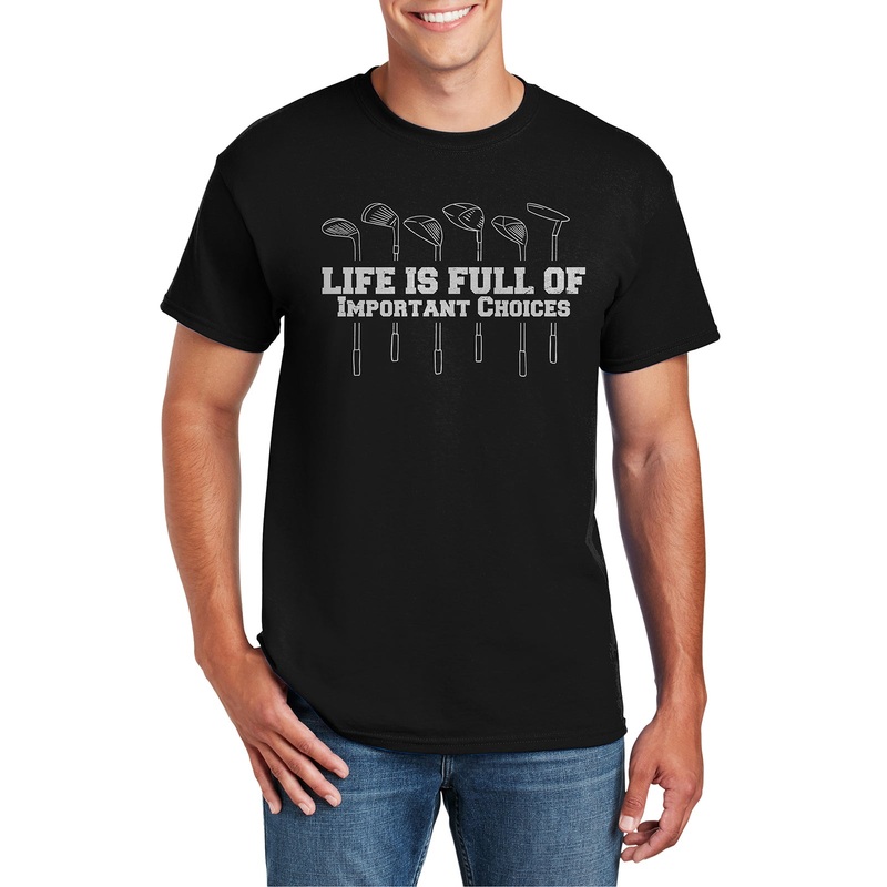 Golf Choices Graphic Men’s DryBlend Cotton Polyester T-Shirt Black S