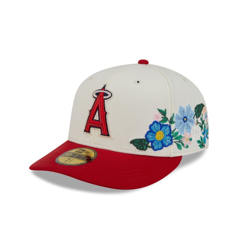 Los Angeles Angels Tonal Florals White 59FIFTY Fitted Hat 7