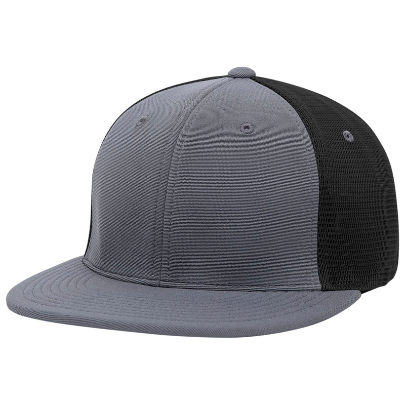 Pacific Headwear ES341 Premium M2 Performance Trucker Flexfit Cap Graphite/Black/Graphite XS