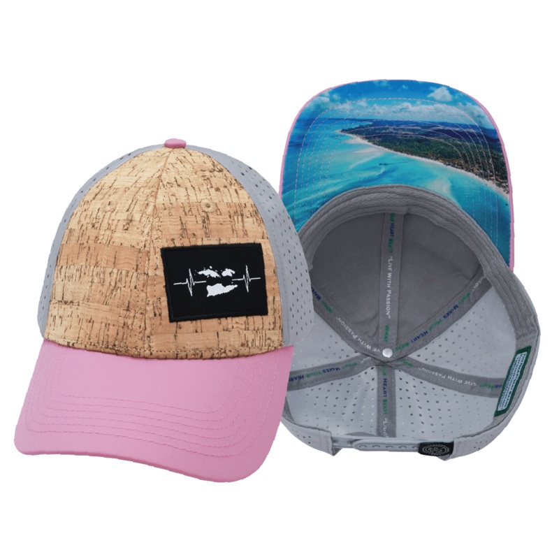 Virgin Islands Hat – Low Profile – Cork – Pink / Gray – Trucker Mesh