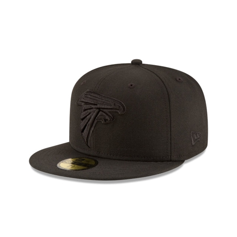 Atlanta Falcons Black On Black 59FIFTY Fitted Hat 6 7/8