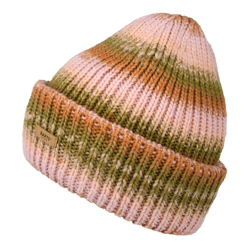Barts Hats Elanor Space-Dyed Beanie Hat – Army Green-Pink 1-Size