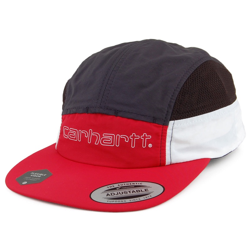 Carhartt WIP Hats Terrace 5 Panel Cap – Red-Navy Adjustable