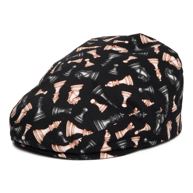 City Sport Chess Masters Cotton Flat Cap – Black S