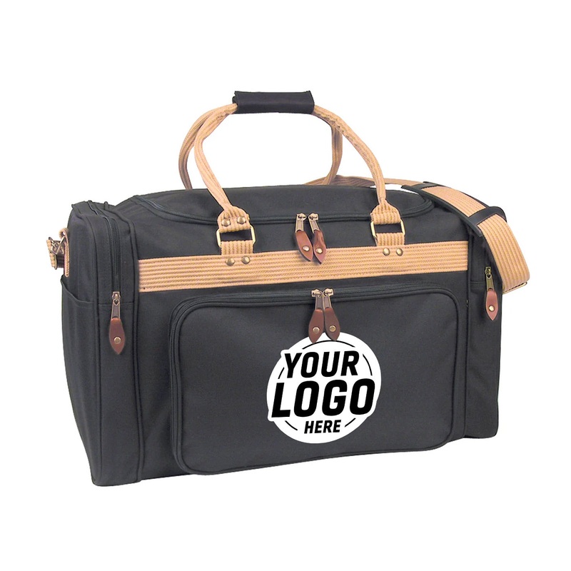 Custom Printed Nissun Deluxe Travel Bag DTB Black-Khaki
