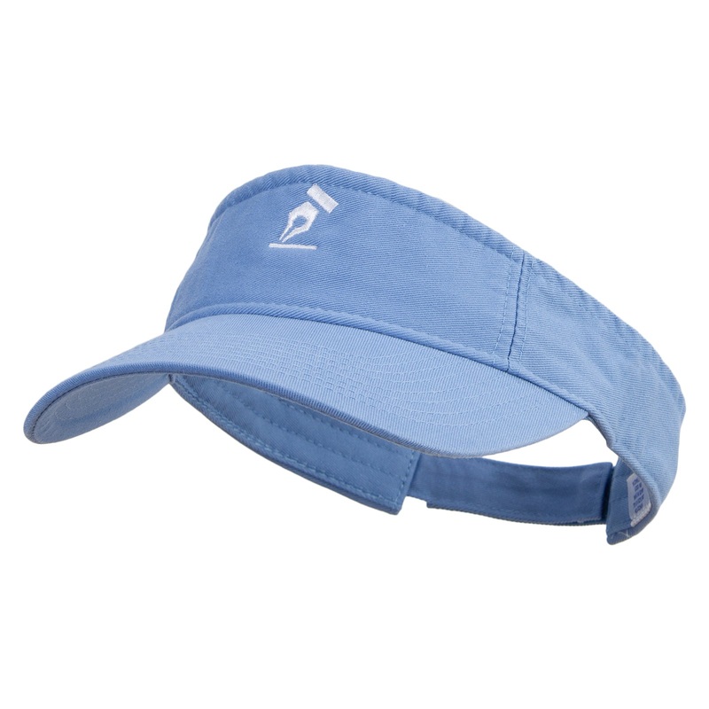 Law Contract Logo Embroidered Pro Style Cotton Twill Washed Visor Lt Blue One Size