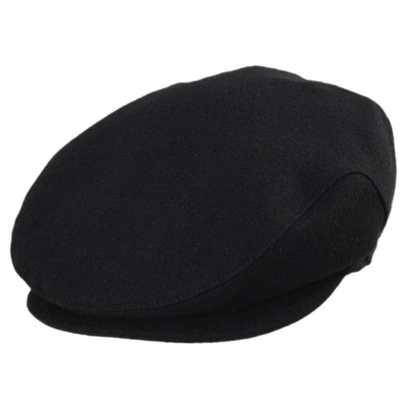 Melton Wool Earflap Ivy Cap BLACK 55cm