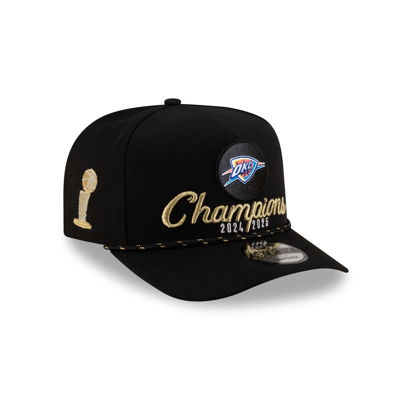 Oklahoma City Thunder 2025 NBA Champions Locker Room 9FIFTY A-Frame Snapback Hat One Size