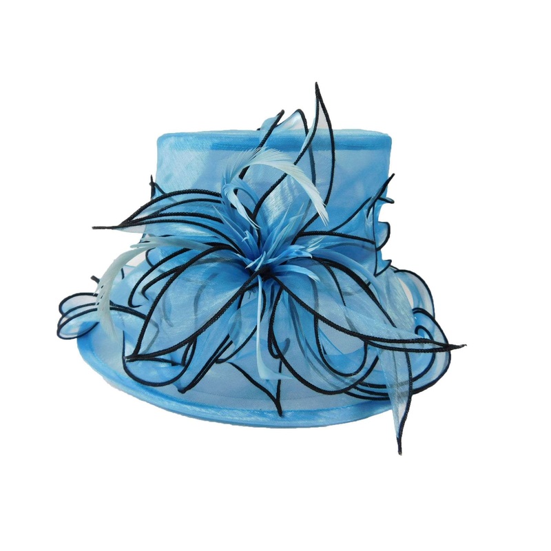 Organza Hat with Twisted Ribbon Red