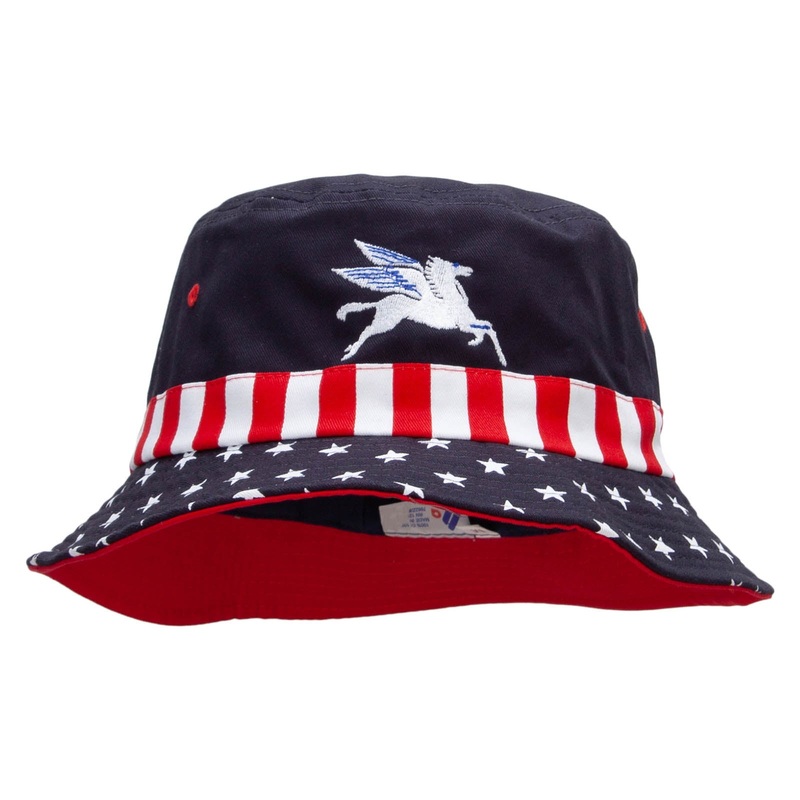 Pegasus United Sandals Embroidered USA Flag Bucket Hat Flag M