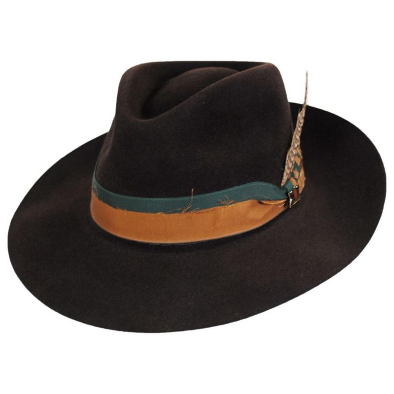 Pride Fur Felt Fedora Hat MOCHA 6 7/8