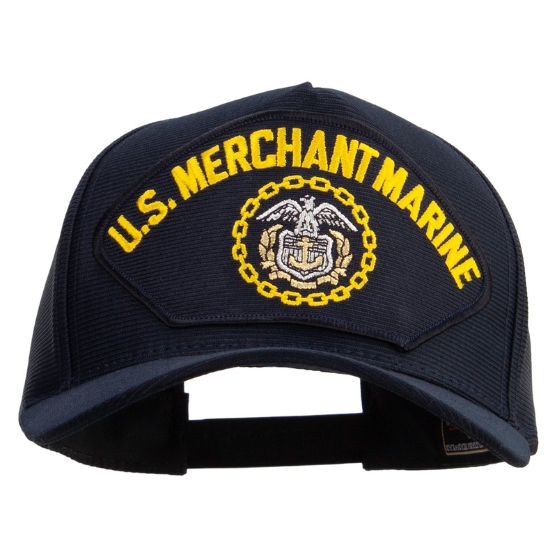 U.S. Merchant Marine Patched Snapback Hat Made in USA Navy One Size