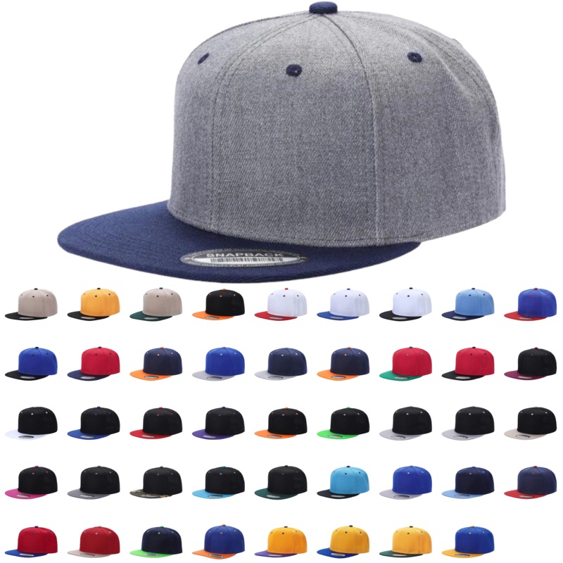 Unbranded Polyester Snapback Hat, Blank Snapback Cap Black