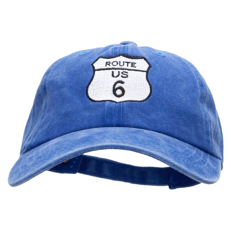 US 6 Embroidered Unstructured Cotton Cap Royal One Size