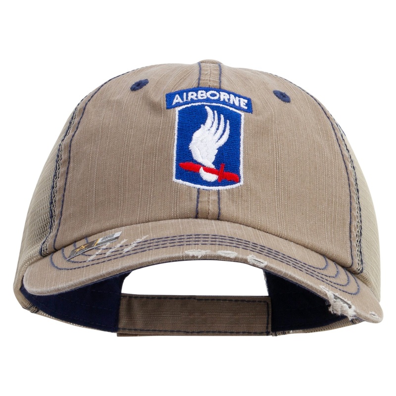 173rd Airborne Brigade Combat Team Embroidered Low Profile Special Cotton Mesh Cap Khaki One Size
