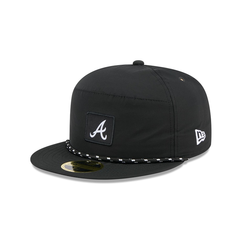 Atlanta Braves Black Poly Rope Split Panel 59FIFTY Fitted Hat 7