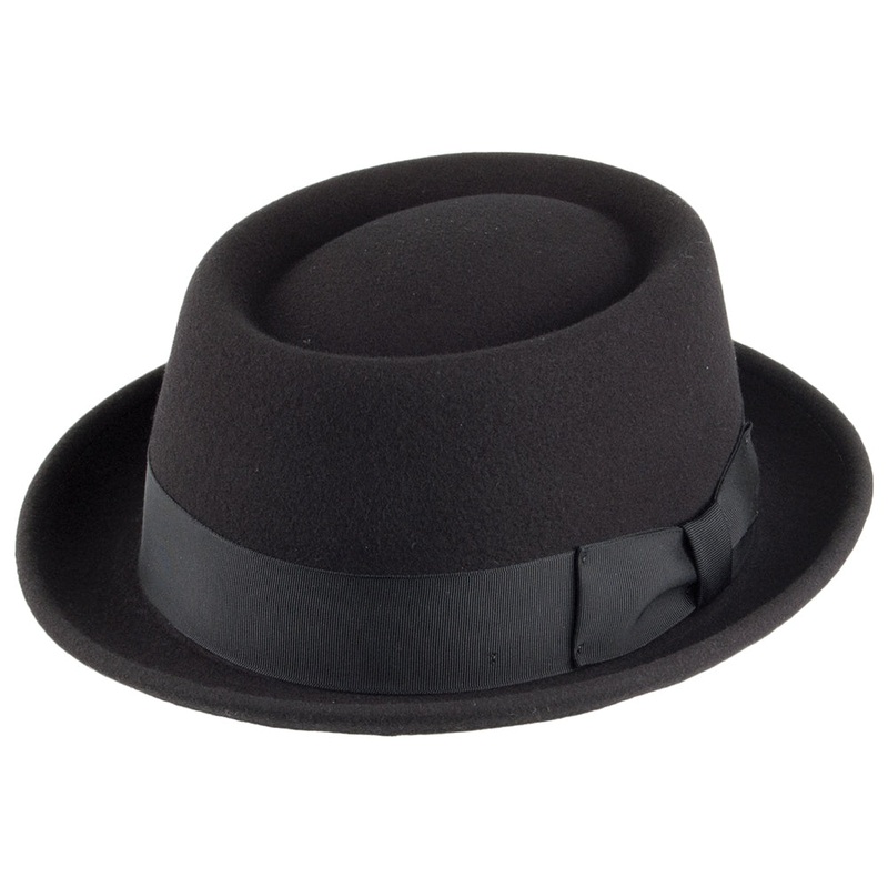 Bailey Hats Darron Crushable Water Repellent Wool Felt Pork Pie Hat – Black S