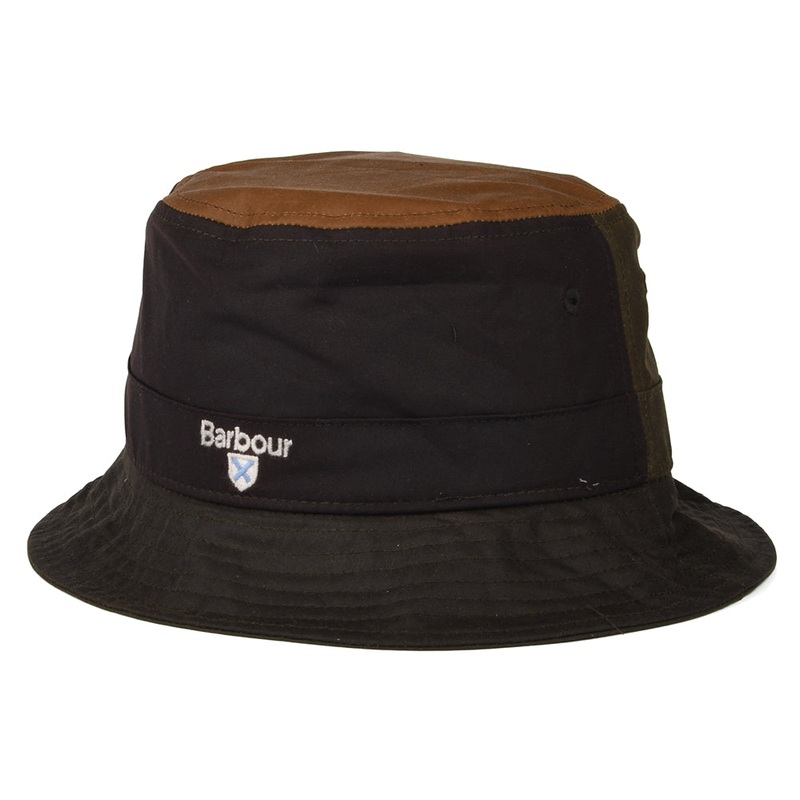Barbour Hats Alderton Waxed Cotton Bucket Hat – Olive-Multi S