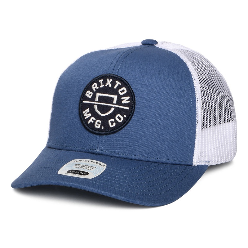 Brixton Hats Crest NetPlus MP Trucker Cap – Dark Denim-White Adjustable