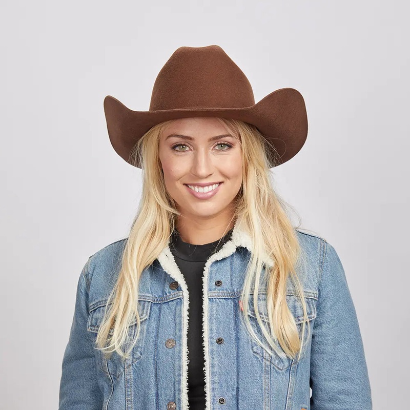 Cattleman Chocolate | Womens Felt Brown Cowgirl Hat Chocolate SM