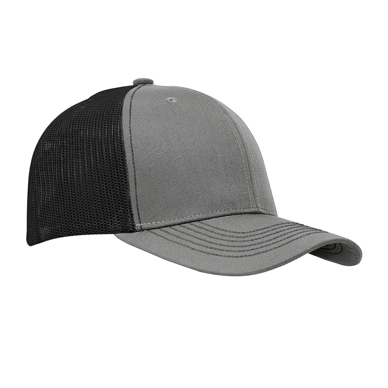 Cobra C112 6 Panel Structured Poly/Cotton Front Mesh Back Hat HeatherGrey_Black