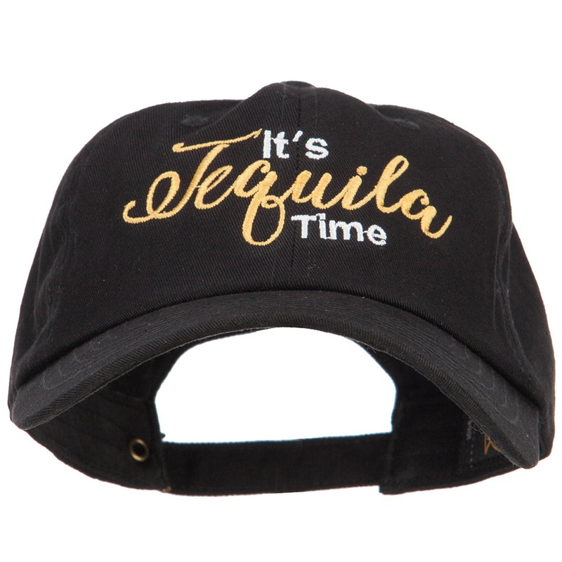It’s Tequila Time Embroidered Unstructured Cap Black One Size