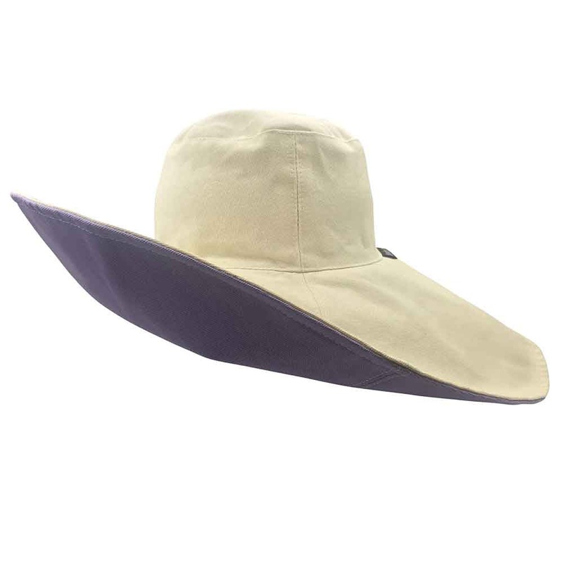Maria Eclipse Reversible Organic Cotton Resort Sun Hat – Flipside Hats Lavender / Natural