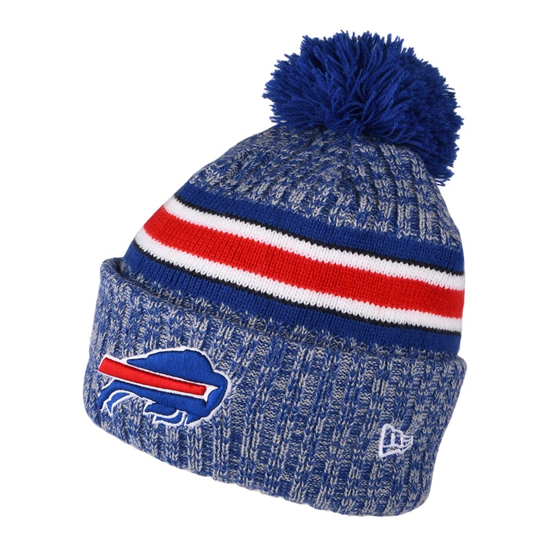 New Era Buffalo Bills Bobble Hat – NFL Sideline Sport Knit – Blue-Red 1-Size